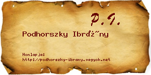 Podhorszky Ibrány névjegykártya